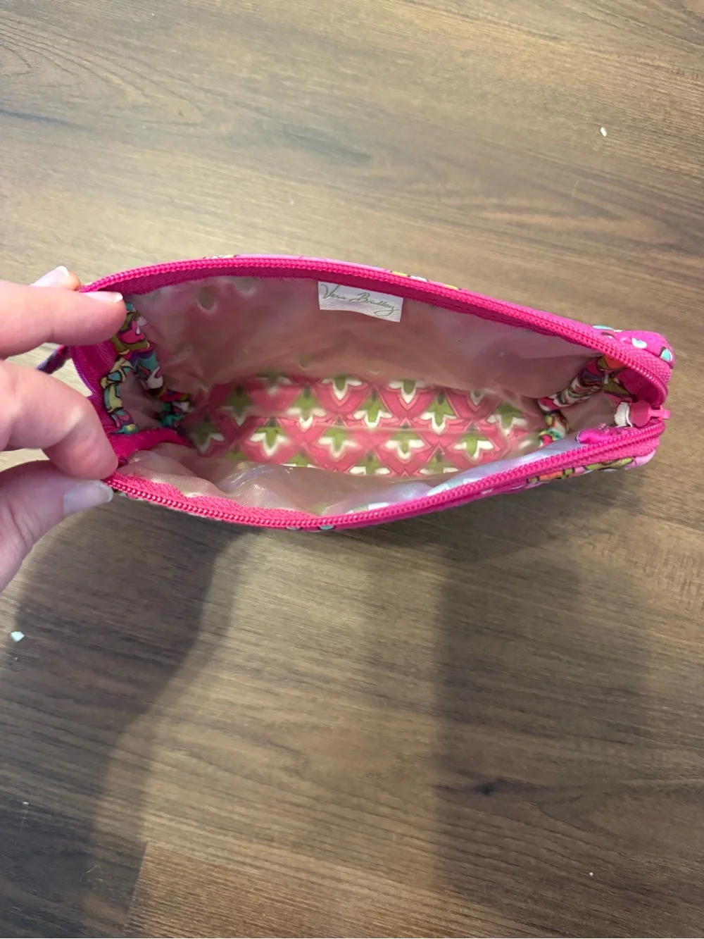 Vera Bradley Hot Pink Quilted Floral Paisley Makeup Bag-small
